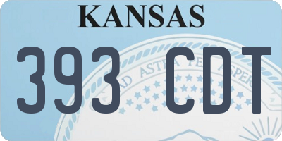 KS license plate 393CDT