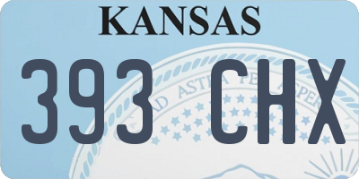 KS license plate 393CHX