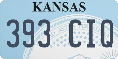 KS license plate 393CIQ