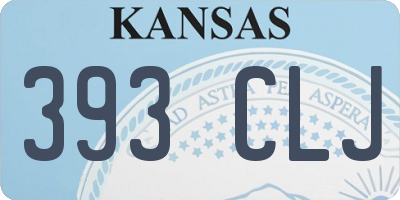 KS license plate 393CLJ