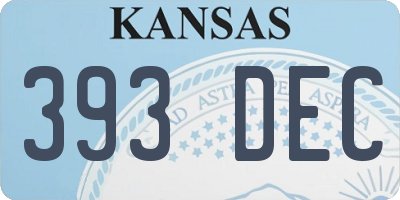 KS license plate 393DEC