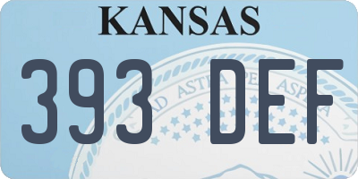 KS license plate 393DEF