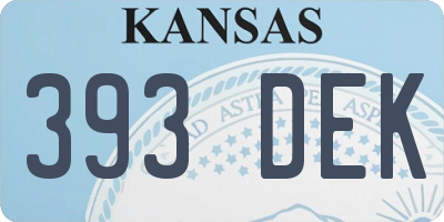 KS license plate 393DEK