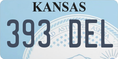 KS license plate 393DEL