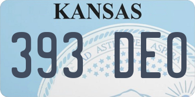 KS license plate 393DEO