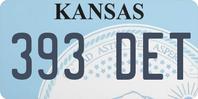 KS license plate 393DET