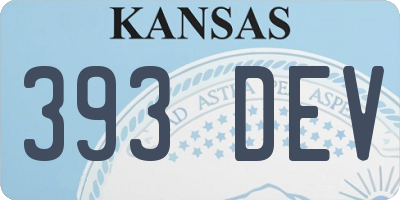 KS license plate 393DEV