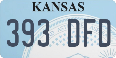 KS license plate 393DFD