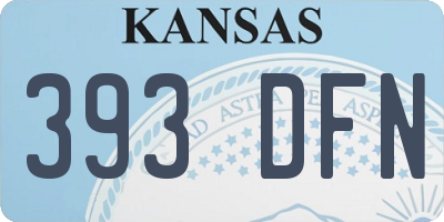 KS license plate 393DFN