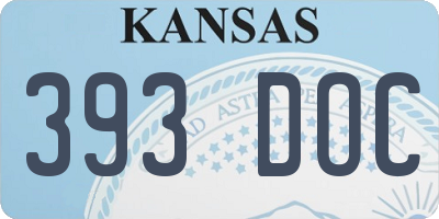 KS license plate 393DOC