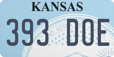KS license plate 393DOE