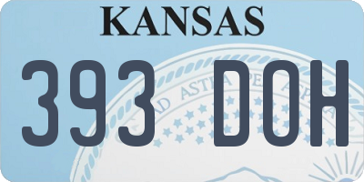 KS license plate 393DOH