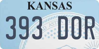 KS license plate 393DOR