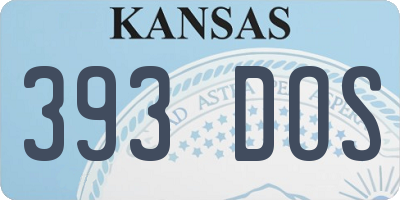 KS license plate 393DOS