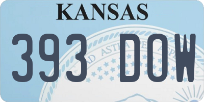 KS license plate 393DOW