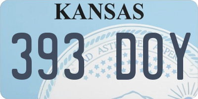 KS license plate 393DOY