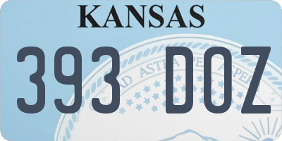 KS license plate 393DOZ