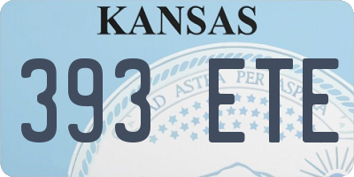 KS license plate 393ETE
