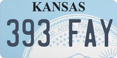 KS license plate 393FAY