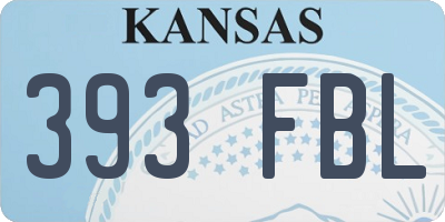 KS license plate 393FBL