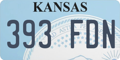 KS license plate 393FDN