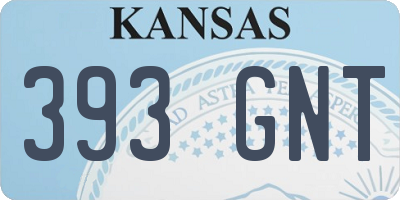 KS license plate 393GNT