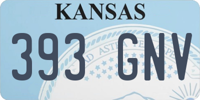 KS license plate 393GNV