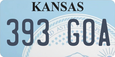 KS license plate 393GOA