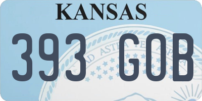 KS license plate 393GOB