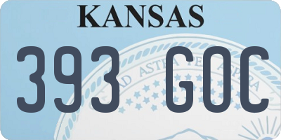 KS license plate 393GOC