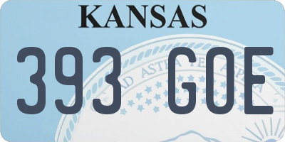 KS license plate 393GOE