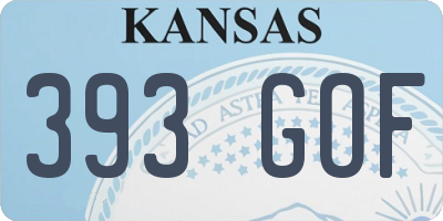 KS license plate 393GOF