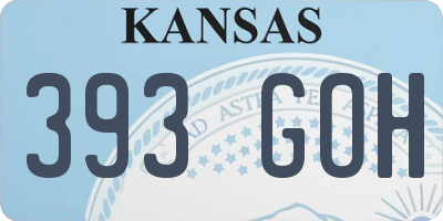 KS license plate 393GOH