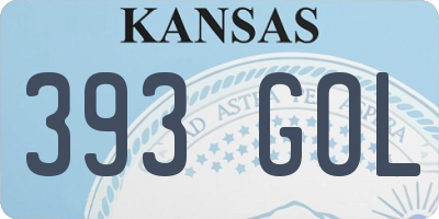 KS license plate 393GOL