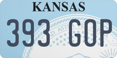 KS license plate 393GOP