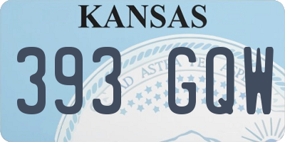 KS license plate 393GQW