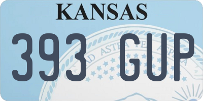 KS license plate 393GUP