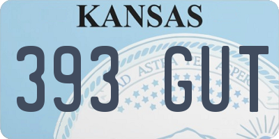 KS license plate 393GUT