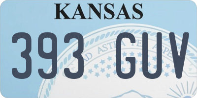 KS license plate 393GUV