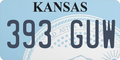 KS license plate 393GUW