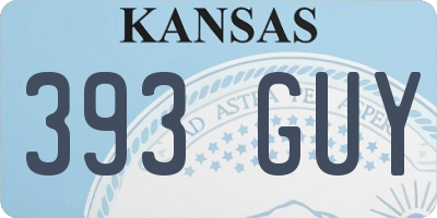 KS license plate 393GUY