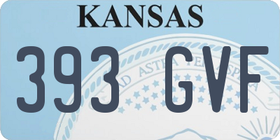 KS license plate 393GVF