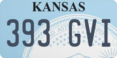 KS license plate 393GVI