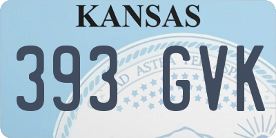KS license plate 393GVK