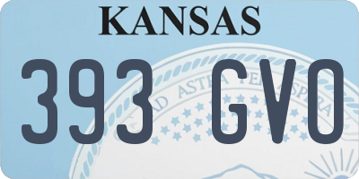 KS license plate 393GVO