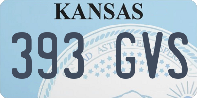KS license plate 393GVS