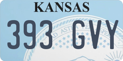 KS license plate 393GVY