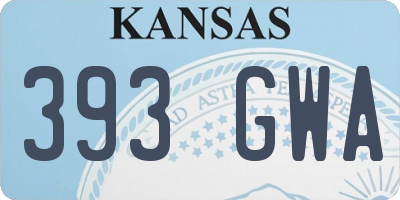 KS license plate 393GWA