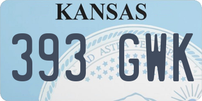 KS license plate 393GWK