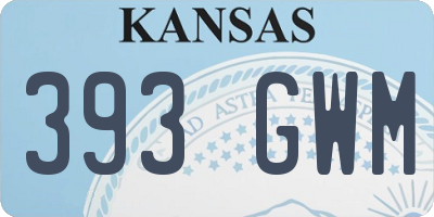 KS license plate 393GWM